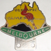 1956 Melbourne Olympics enamel Car bumper bar Badge - exc Cond - Sold for $159 - 2012