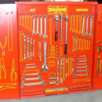 Large SIDCHROME TOOL Wall Cabinet with large qty of Sidchrome Tools - Sold for $512 - 2012