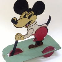 Vintage metal MICKEY MOUSE pull along Toy - well made - 25cms W - Sold for $73 - 2012