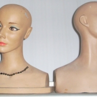 2x ladies mannequin heads for headwear display - Sold for $220 - 2012