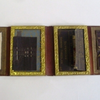Victorian The Ladies rust proof Needle case Bartleet & Sons, four fold with gilt embossed frames, needles etc - Sold for $73 - 2012