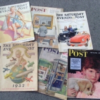 Box lot 1930's+ 'The Saturday Evening Post' Magazines - great covers & articles inc - Bing Crosby Tells His Own Story, Cowboy Hall of Fame, Norman Roc - Sold for $61 - 2012