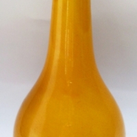 1960's German Art Pottery Vase - bright yellow glaze, markings to base - 21cm H - Sold for $61 - 2012