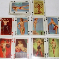 Vintage RISQUE PLAYING CARDS, looks to be full set, 52 different fab images - Sold for $55 - 2013