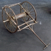 Unusual model of Victorian horse drawn cart with silver lift off dray - impressed makers mark  Wilks - Sold for $195 - 2013