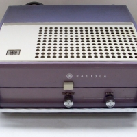 1960's Retro purple and white AWA portable record player, just been serviced, good condition - Sold for $79 - 2013