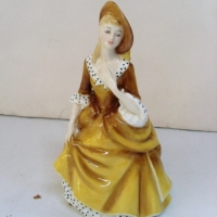 ROYAL DOULTON china figurine 'Sandra' - with yellow & polka dot dress HN2275 - Sold for $55 - 2013