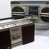 2 x large 80's Ghetto Blasters - SHARP with 4 band radio & cassette player & SONY ZILBA'P radio cassette - Sold for $61 - 2013