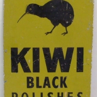 Vintage KIWI SHOE POLISH painted tin sign, made by Lindberg Foster Mentone Vic - Sold for $110 - 2013