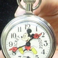 Vintage MICKEY MOUSE fob watch with seconds dial and arms for hands, working - Sold for $92 - 2013