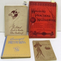 Group lot - circa 1900 - 1940's Needlecraft, Dressmaking and Needlework books with a nice pair of Tailors scissors - Sold for $61 - 2013