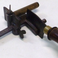 John Fox & sons leather strap maker splitter for making belts and harnesses circa 1880, with rosewood handle and measuring gauge - Sold for $98 - 2013