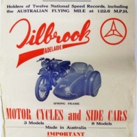 Australian RP TILBROOK motorcycle and sidecar advertising poster  c1920/30's - Sold for $220 - 2013