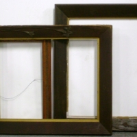 3 x oak frames,  2 with art nouveau brass fittings - Sold for $98 - 2013