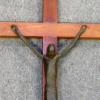 c1960/70's BRONZE Crucifix - Very heavy, Stylish form & shape, no marks sighted - 735cm L - Sold for $134 - 2013