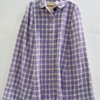 2 x  ladies CAPES - white and lavender check pattern & black velveteen with buttons to the front - Sold for $85 - 2013