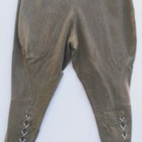 1930/40's  pair ladies jodhpurs with lace ties to lower leg, buttoned on either side of waist, labeled DAVID JONES - Sold for $79 - 2013