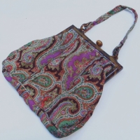 1920's ladies handbag - fine wool paisley with tortoiseshell frame & fittings  - beautifully lined - Sold for $85 - 2013