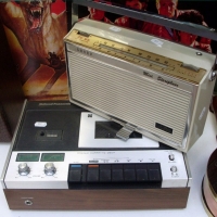 Sharp 2 band 8 Transistor radio with Record player on the back - Mini Sterephono  - Sold for $85 - 2013
