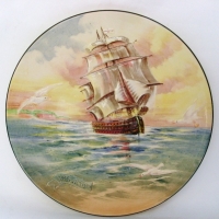 Large Royal Doulton series ware wall charger - Nelsons HMS Victory  - 34cm D - Sold for $55 - 2013