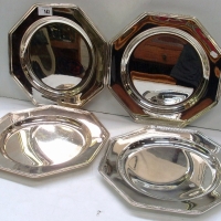 Set of 4 x 1980's CHRISTOFLE silver plated hexagonal dinner plates - 30cms D - Sold for $293 - 2013