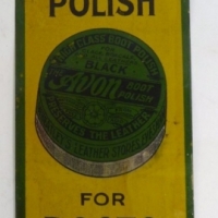Small Enamel sign for Avon Brilliant polish - For Boots and Leggings - Yellow and Green - Sold for $55 - 2013