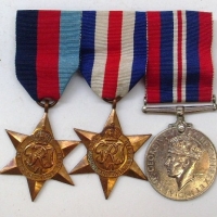 3 x British War Medals -  WW2 France and Germany Star, 1939-45 Star and War medal - Sold for $61 - 2013