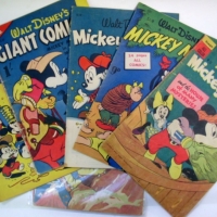 6 x 1950's Comics - 4 x Disney's Mickey Mouse, Disney's Giant Comics (G10), & Vacation Parade, (VP2) 9d & 1shilling cover price - Sold for $67 - 2013