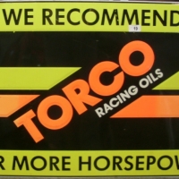 Torco Racing oil sign - Sold for $61 - 2013
