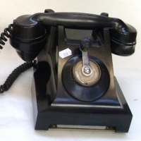 2 x Vintage Bakelite Black Telephones - Sold for $73 - 2013