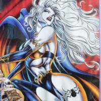 Large framed c1995 'Lady Death' with skulls colour comic poster - Sold for $61 - 2013