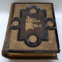 Large Holy Bible  - Browns Self Interpreting Bible Leather bound - Gilt and heavily embossed - gilt page edges - Sold for $98 - 2013