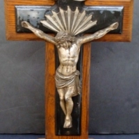 Large vintage crucifix  -  Solid oak - Sold for $146 - 2013