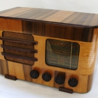 Wooden Operatic vintage radio model 45M with Bakelite knobs and Australian stations marked on dial - Sold for $61 - 2013