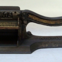 Tobacco cutter  - Cast iron and brass by A McMillan marked Nulli Secundus  (second to none) No 5 circa 1900 - Sold for $171 - 2013
