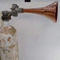 Working Train horn set up to work on a compressed air cylinder - Sold for $134 - 2013