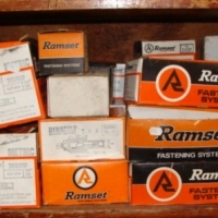 Shelf lot of ramset bolts for concrete steel and bricks - Dynabolts (Head diam and shape diam) spring toggles, drive pins etc - Sold for $92 - 2013