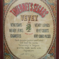 TOBACCO ADVERTING POSTER for Taverney's Segars Vevey circa 1860's - Sold for $79 - 2013