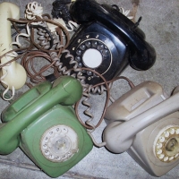 Box lot vintage rotary dial telephones - Sold for $61 - 2013