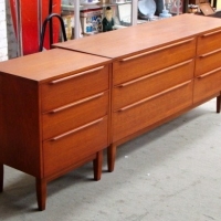 1960's furniture - 6 drawer teak sideboard, 3 drawer teak cabinet - Sold for $195 - 2013