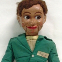 GERRY GEE Special ventriloquist doll with glass eyes & fab green suit - Sold for $518 - 2013