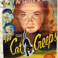 One sheet movie poster for The Cat Creeps 1946 A thrill a minute a shiver a second  Art By W E Smith Sydney - Sold for $134 2014