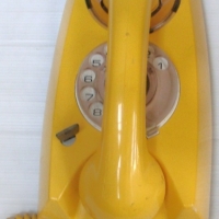 1970's bright yellow Wall Mounted Rotary dial telephone - Sold for $152 - 2014