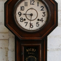 c1900 Aichi Clock Co. 8 day wall clock - with pendulum and key - Sold for $61 - 2014