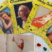 6 x  Clubman cheesecake  Men's magazines with three dimensional images and advertisements including three sets of glasses circa 1951 - Sold for $67 2014