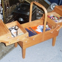 1960's antilever sewing box with contents - Sold for $98 - 2014