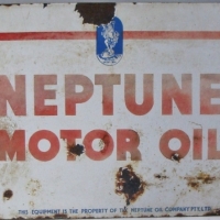 Enamel Neptune Motor oil sign - 28 x 53 cms - Sold for $244 - 2014