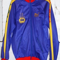 c1983 FITZROY Football Club 100 year Anniversary TRACKSUIT TOP - Typical Colours w Text to front, sleeves, back etc - FITZROY 1883-1983 - Puma - Sold for $110 2014