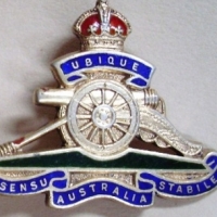 2 x Australian Army Sterling silver Artillery shoulder badges - Sold for $122 - 2014