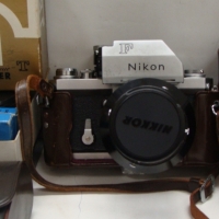 Group lot - Nikon F 35mm camera, Nikkor-s lens35mm F 128 and Nikkor-s  58mm f14 and boxed viewfinder - Sold for $220 - 2014